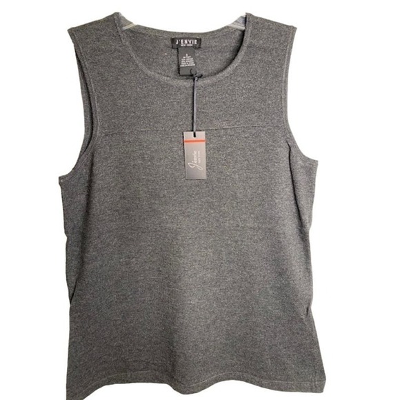 J’Envie New York Tank Top Loose Dark Gray Size Small Sleeveless Shell NWTs - Picture 1 of 5